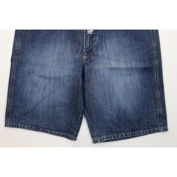 NOS Vtg 90s Marithe Francois Girbaud Mens 32 Loose Denim Jean Shorts Blue Cotton - Picture 4 of 11